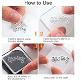 BEUNITONE Spring Flower Clear Stamp 6.3x4.3 Camera Book Silicone Stamp for Card Making Pot Plant House Transparent Clear Stamps Word Rubber Stamp for DIY Scrapbooking Photo Album Journal Decoration - Image 3