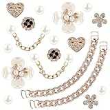 18 Pcs Bling Shoe Charms, Flower Pearl Clog Shoes Accessories, Fashion Crystal Rhinestone Shoes Charms Pearl Chain DIY Sandals Decoration for Women, Party Favors Birthday Gifts