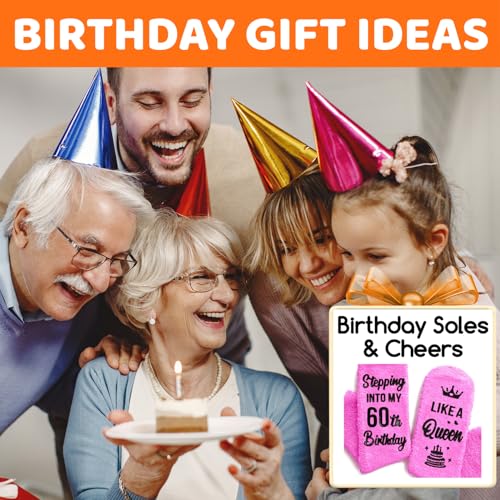 Image of HAPPYPOP Birthday Gifts for Senior Women - Fuzzy Socks for 40 60 70 Year Old