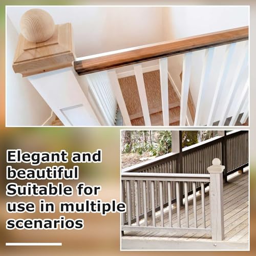 Image of Hosuly 1 Pcs 4x4 Inch (Actual 3 x 5 /8) Wood Post Caps with Ball Finial Decorative, Cedar Newel Wooden Post Caps Classic Style for Outdoor Fences, Decks, Mailboxes, Garden