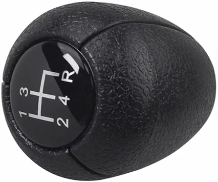 4 Speed Manual Gear Shift Knob, Black Textured Leather Shifter Handle for Nissan Safari Patrol Y60 1987-1995, Main Gear Replacement Knob