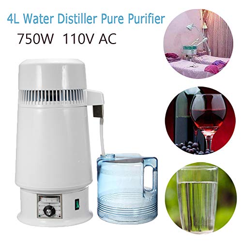funwill Pure Water Distiller Filter Machine, 1Gal/4L 750W Home Distilled Water Purifier Filter