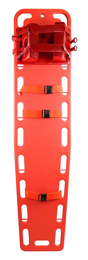 Spineboard with Straps and Head Immobilizer - Orange Combo