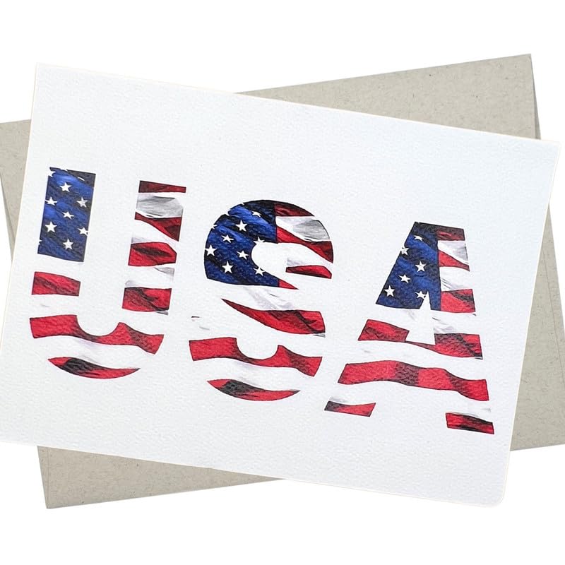 Patriotische USA-Karte Grußkarte – Für Veteranentag, Militär & Polizei, 12,7x17,8 Cm