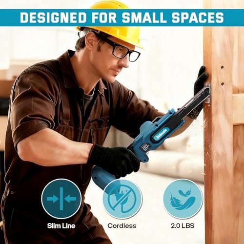 Bild 1 - 18-21V Akku Bandschleifer, Elektrische Feile, 6 Geschwindigkeiten, 35° Einstellbare, Max. 1700 FPM, Kabellose Schleifmaschine Multischleifer mit 9 SchleifbäNdern, Automatisches Schleifen(Ohne Akku)