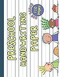 Preschool Handwriting Paper: LANDSCAPE with EXTRA LARGE LINES. 110 pages. 8.5x11 inches.