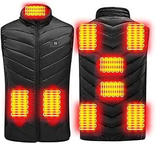 SearchI Heated Vests Electric USB Heated Jacket 9 Zone Charging Heated Clothing Vest Outerwear Vest Warmer for Hiking Skiing(No Power Bank)