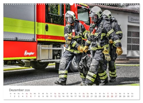 Calendrier 2026 pompiers grand format A2 horizontal cadeau idéal passionnés - 5