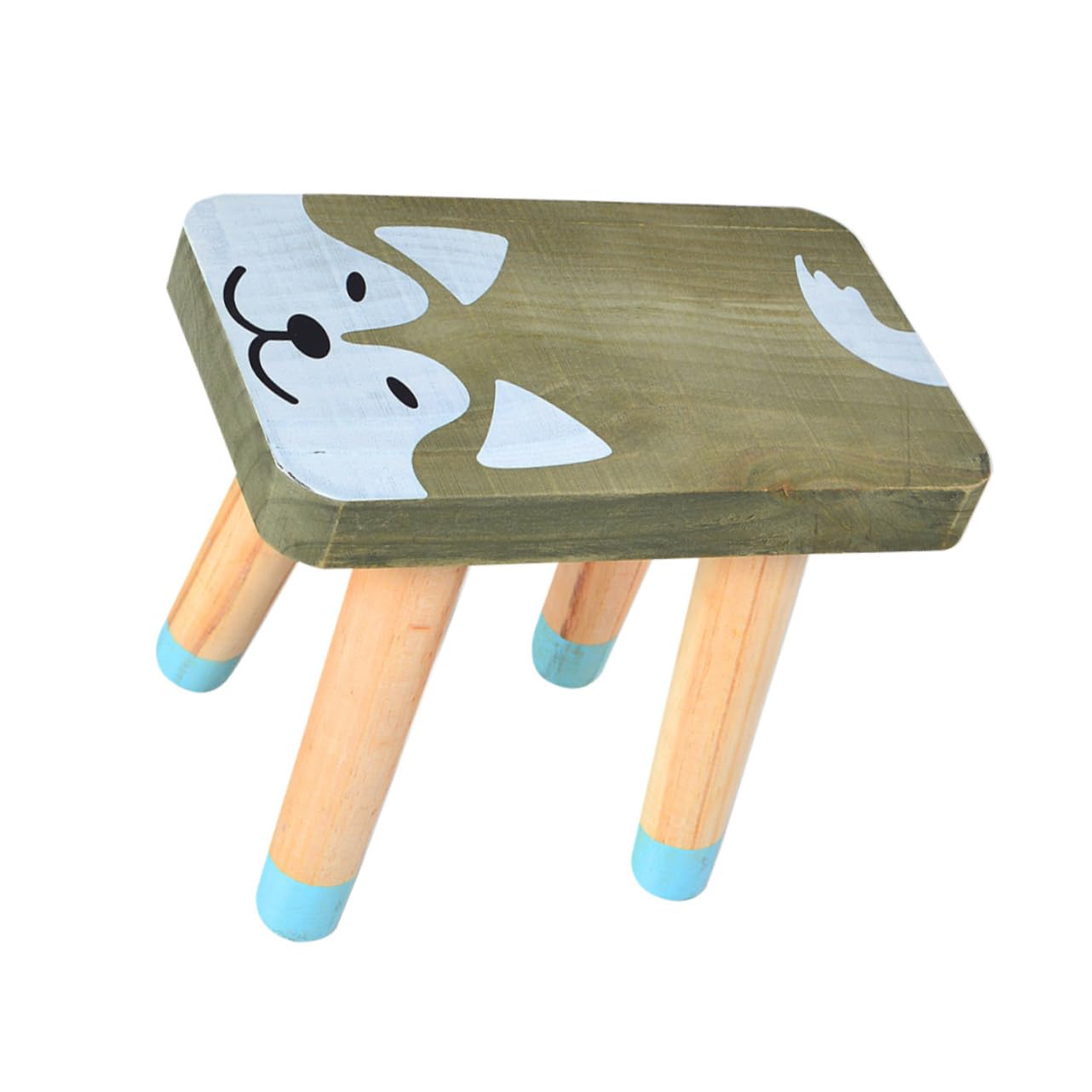 KICHOUSE 1Pc Cartoon Wooden Footstool for Sturdy Step Stool with Animal Design for Household Use Easy to Access High Places for Bedrooms and Playrooms