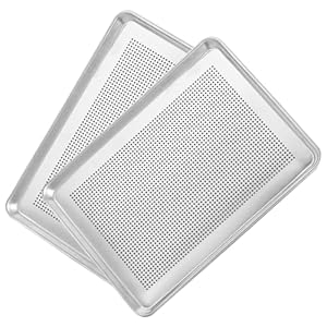 2Pcs Aluminum Sheet Pans Commercial Bakeries Cake Buns Pans Bakings Tray Large Pizza Pans Nonstick Cookie Bakings Sheet Bakings Tray