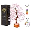 Rose quartz crystal tree bonsai tree of life pink room decor spiritual decor desk decorations for women office gemstones and crystals stones and crystals money tree good luck charms  urban country home decor