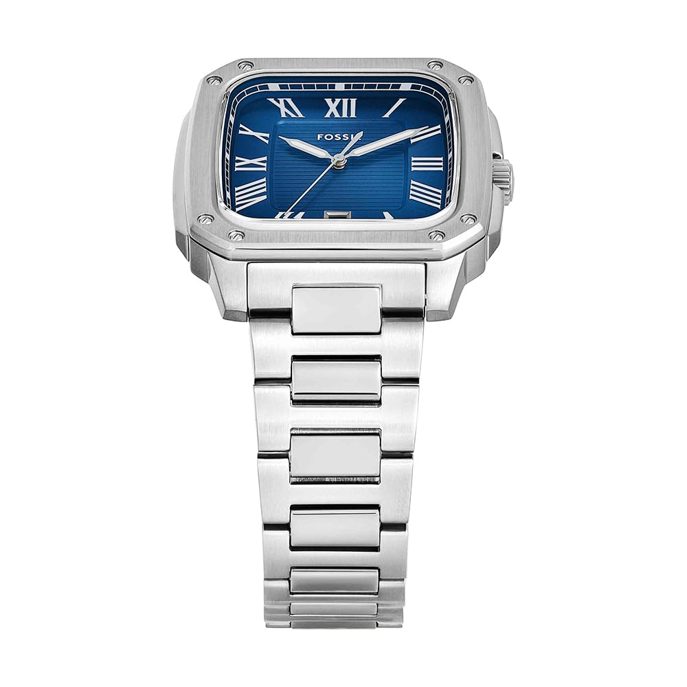Fossil Orologio Crosby da uomo, movimento al quarzo con data a tre lancette e cinturino in acciaio inossidabile