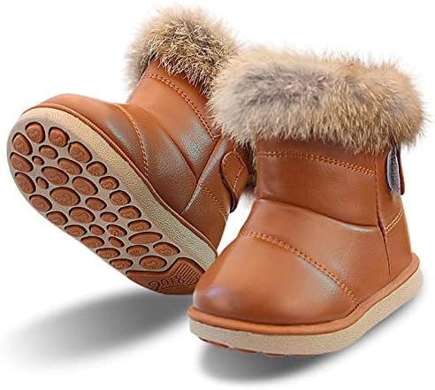 Kids Snow Boots Toddler Girls Boys Waterproof Toddler Winter Boots Lightweight Fur Lined Winter Shoes Outdoor Indoor Baby Walking Boots (Toddler/Little Kid)