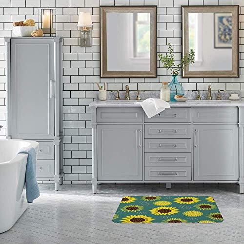 Tapis de bain doux fleurs de soleil pour une sortie de douche sécurisée