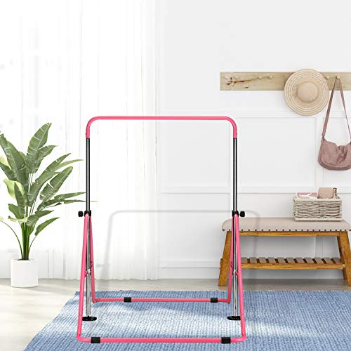 ZENOVA Gymnastics Bar for Home, Junior Kip Bar Adjustable Horizontal Bars, Foldable Gymnastic Bar for Kids