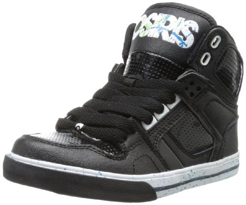 Osiris NYC 83 VLC Shoe (Little Kid/Big Kid), Black/White/Splatter, 5 Big Kid