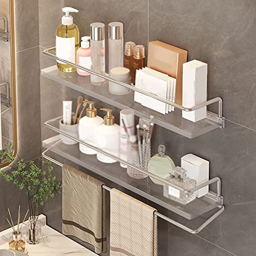 Étagère flottante d'angle acrylique pour rangement douche et cosmétiques muraux