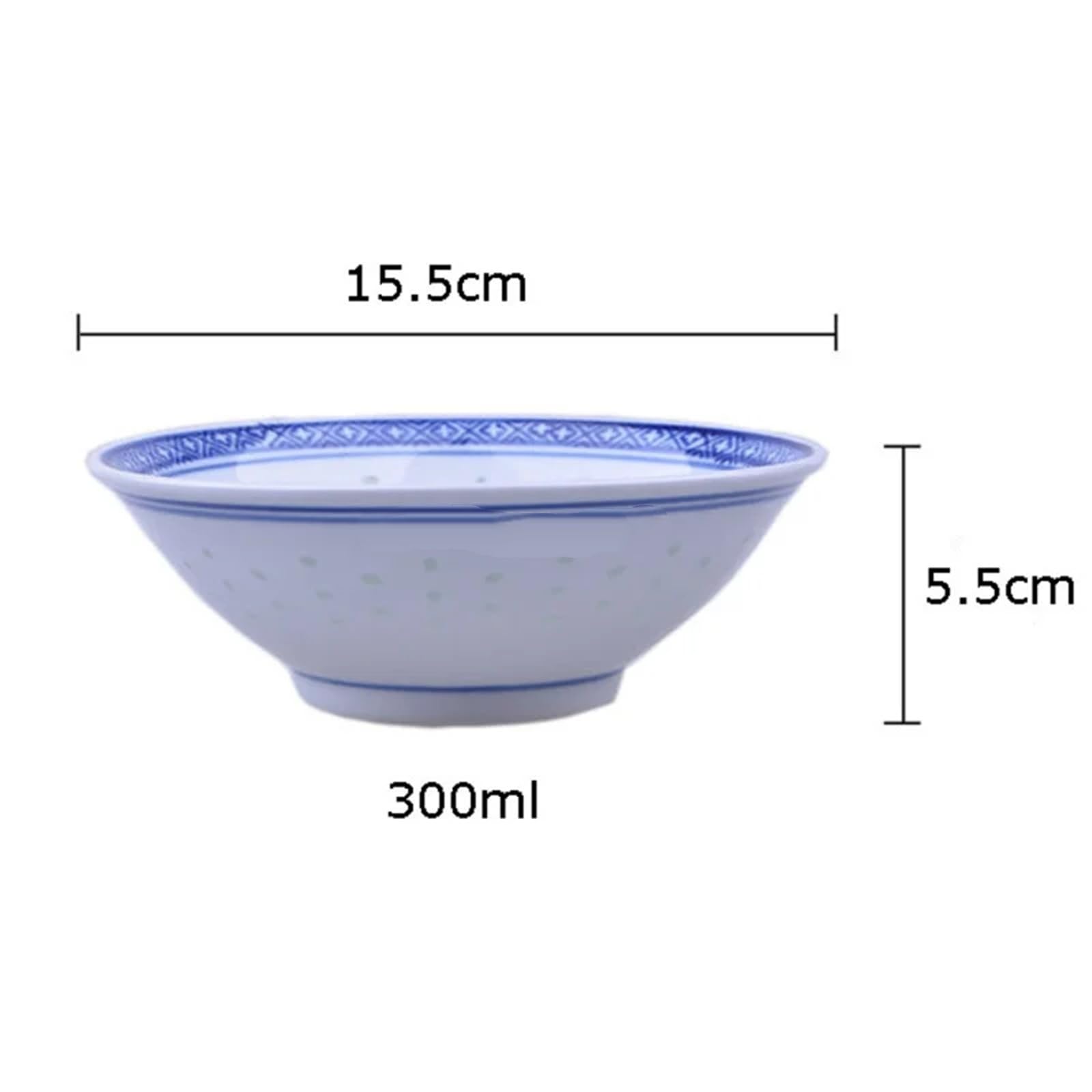 15 cm klasyczna niebieska i biała porcelanowa ceramiczna miska ramen, miska na zupę i ryż do domu i restauracji zastawa obiadowa