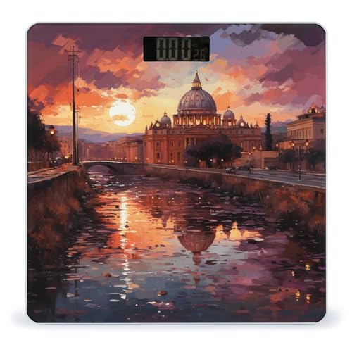 Báscula digital de baño Rome Sunset vidrio templado