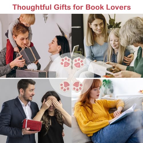 Personalized Magnetic Leather Bookmark - Cat Paw Shape Bookmarks for Men Wemen, Magnet Book Marks Reading Lovers, Cute Cool Unique Embosser Custom Book Markers for Mens Funny Best Gifts (K) — view 6