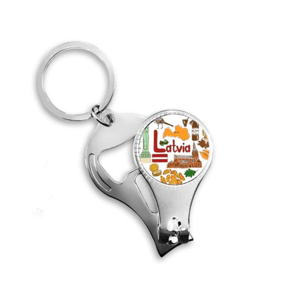 Porte-clés décapsuleur clé Lettonie cœur en métal pour de grands souvenirs
