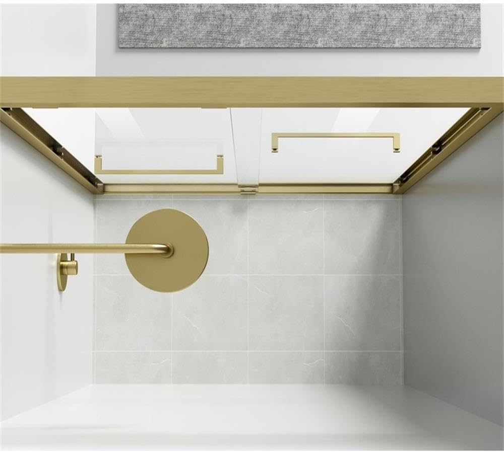 Elegant Kitchen and Bath Warren Semi-Frameless Aluminum Shower Door in Gold