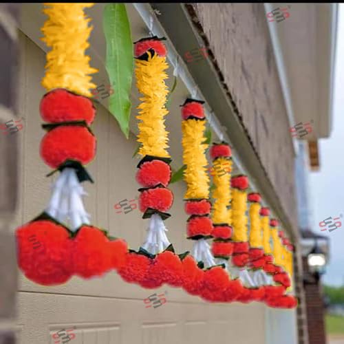 S2S Artificial Gajra Jasmine Marigold Flower Strings Wedding Decorations,Event Decor. Perfect for Diwali,Ganpati & Pooja/Temple/Mandir Decoration (Pack of 5) (Height - 24 Inch) (B0CSFM8ZBR) Amazon Price History, Amazon Price Tracker