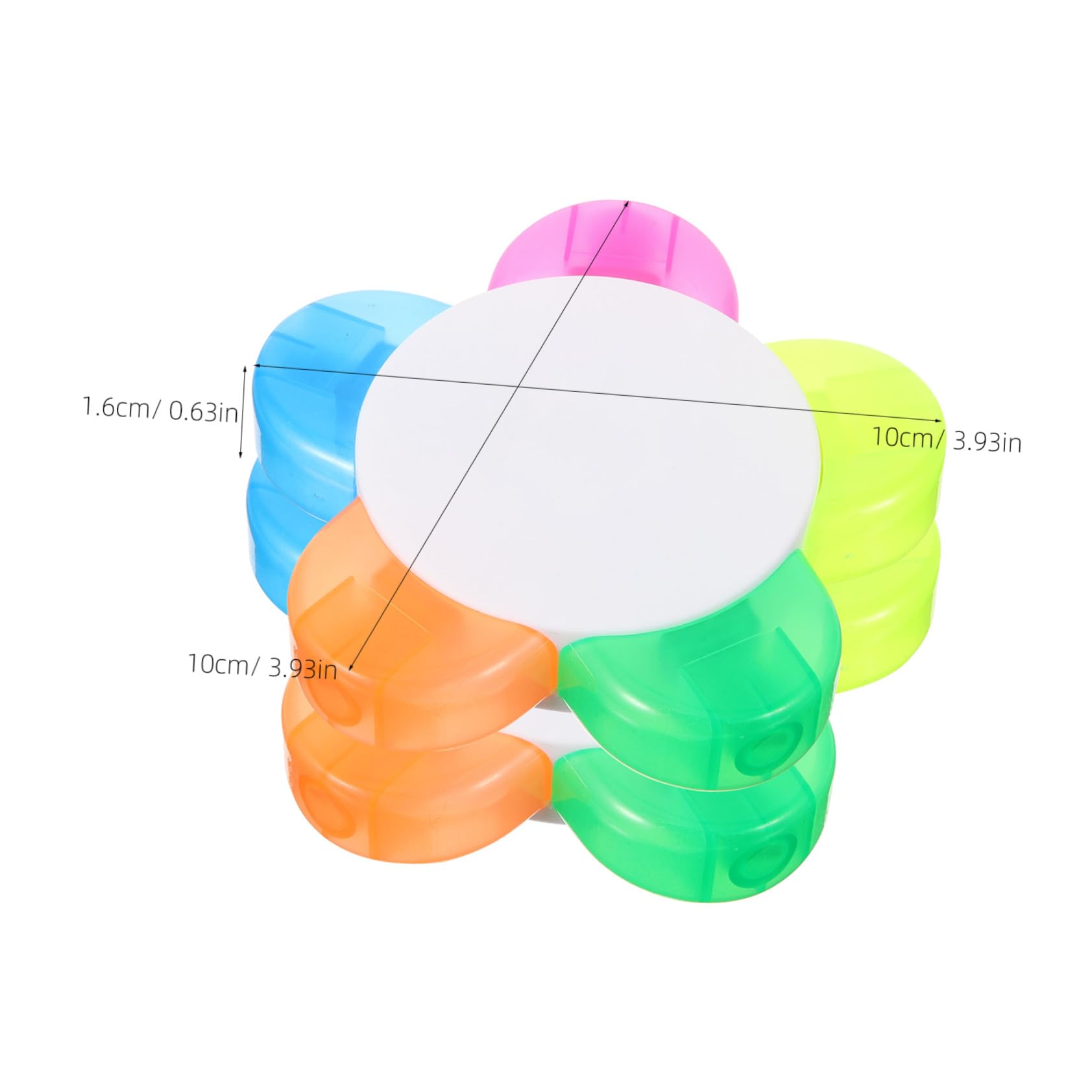 Homoyoyo 10 Stück Teiliges Fluoreszierendes Textmarker Blütenblattform Farben Pastell Leuchtstark für Notizen Studium Scrapbooking DIY Kreativarbeiten Schreibwaren für Schüler und Lehrer