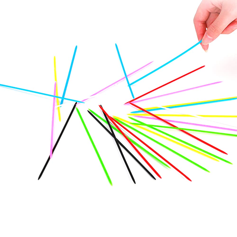 Coloridos palos de recogida, juguetes para divertirse en familia, juegos de padres e hijos de 6.3 pulgadas de largo, juegos nostálgicos 4