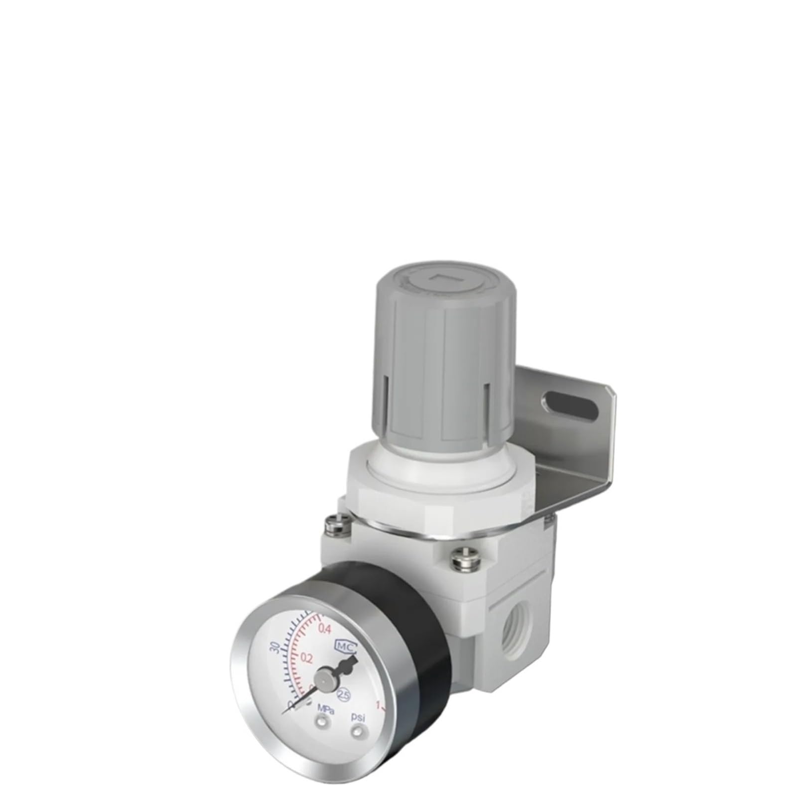 1pcs White AR2000 Air Control Pressure Gauge Compressor Relief Regulator Regulating Valve Treatment Units with Gauge Adjustable(AR-3000-03,White)
