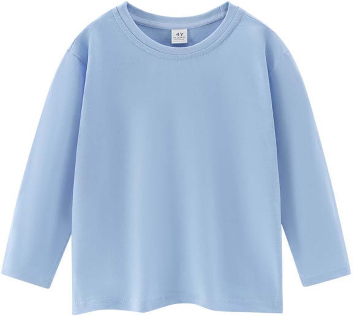Girls Long Sleeve Crewneck T Shirt Soft Casual Basic Top