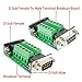 BUELEC DB9 Female and Male Connector in One Breakout Board,RS232/RS485/CAN/RS422 with DB9 Connector to Terminal Board Signal Module(2pcsDB9 Female/Male)