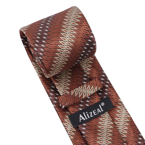 Image of Alizeal Mens 3.15'' Gradient Novelty Pattern Tie Set with Pocket Square Casual Color Tie Set