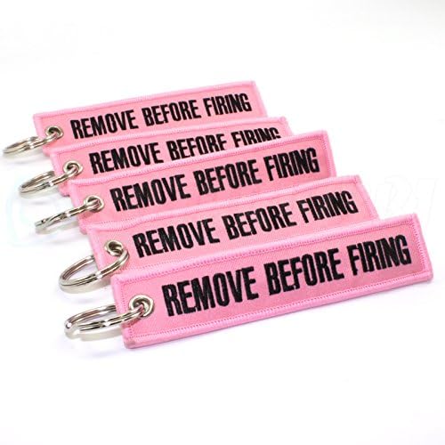 Rotary13B1 Remove Before Firing Keychain - Pink/Black - 5pcs image 4