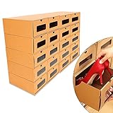 ➤ Schuhkartons Material: 3 Stufen gewelltes braunes Papier, Größe: 35 * 23.5 * 13.5cm, Farbe: Hellbraun