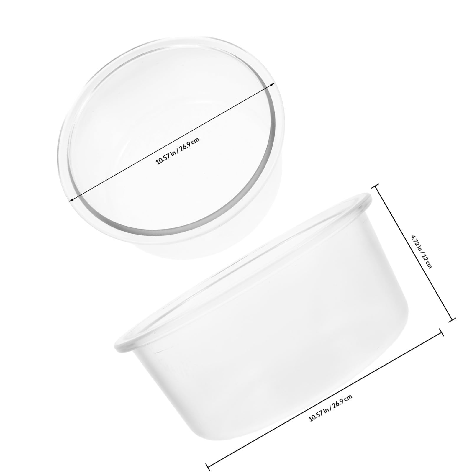 COLLBATH Runde Glasschale mit Deckel aus Glas Mikrowellengeeignet Multifunktional und Leicht zu Reinigen als Wissenschaftslabortank für Lehrzwecke