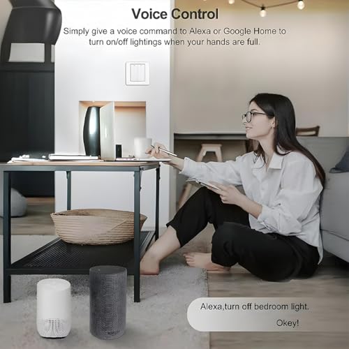 Image of Ledgebit Smart Touch Light Switch - Wi-Fi, 3 Gang, Smart Light Switch for Home Automation, Voice Control with Alexa & Google Assistant, White