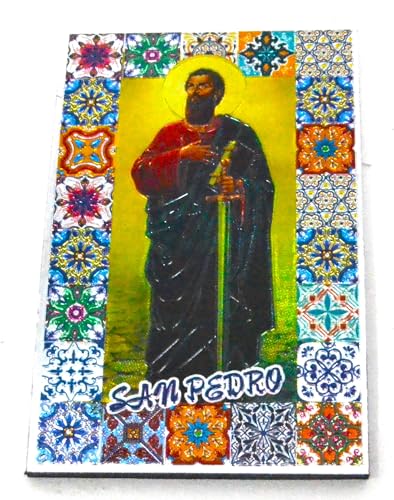 mk2 Imán para Nevera San Pedro 5,5cm x 8,5cm Santos religiosos españoles. Iglesia Cristiana de españa. jesús Dios. Navidad