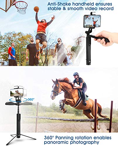 ELEGIANT Selfie Stick Stativ,4-IN-1 Selfie Stange 360° drehbar mit Video-Balance-Griff+Bleutooth Fernbedienung+LED Licht Für Kamera/Handy bis 6.8" Für iPhone 11 Pro Max, XS Max Huawei P30 Samsung S10 – Bild 3