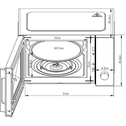 Micro ondes pose libre CONTINENTAL EDISON CEMO28MB2 28 51 x 367 x 304 cm Multifonction - vue 5