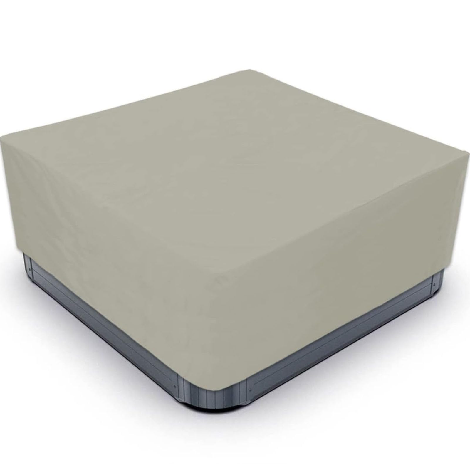 Heavy Duty 210D Square Hot Tub Cover Weatherproof Outdoor Pool Equipment Covers Dustproof & Waterproof Beige Multiple 215x215x30cm