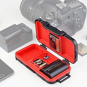 LENSGO Kamera Akku Speicherkartenetui, Speicherkarte Hard Protector Case Professionell Wasserdicht Stoßfest Kamera Akkukarte Aufbewahrungsbox für 2 Kamera Akkus 4 SD-Karten 2 CF-Karten 8 TF-Karte