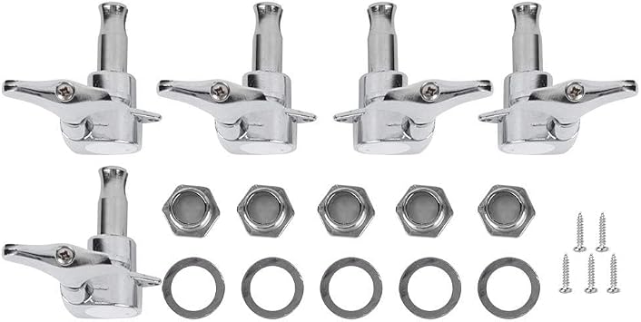 5String Alloy Sealed Bass Guitar Tuning Pegs Keys Machine Head Tuners for Precision Bass and Jazz BassSilver