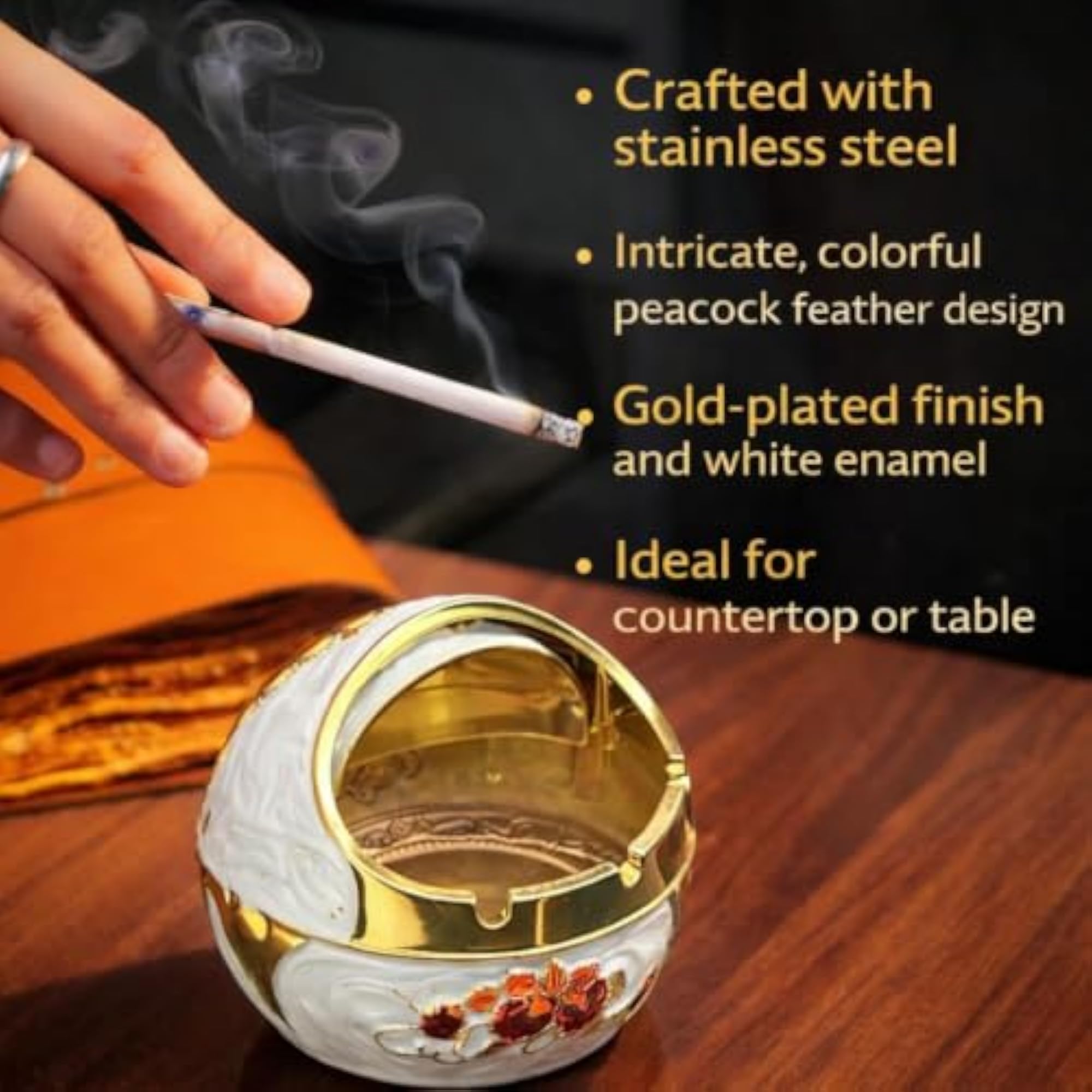 Decorative Peacock Feather Ashtray