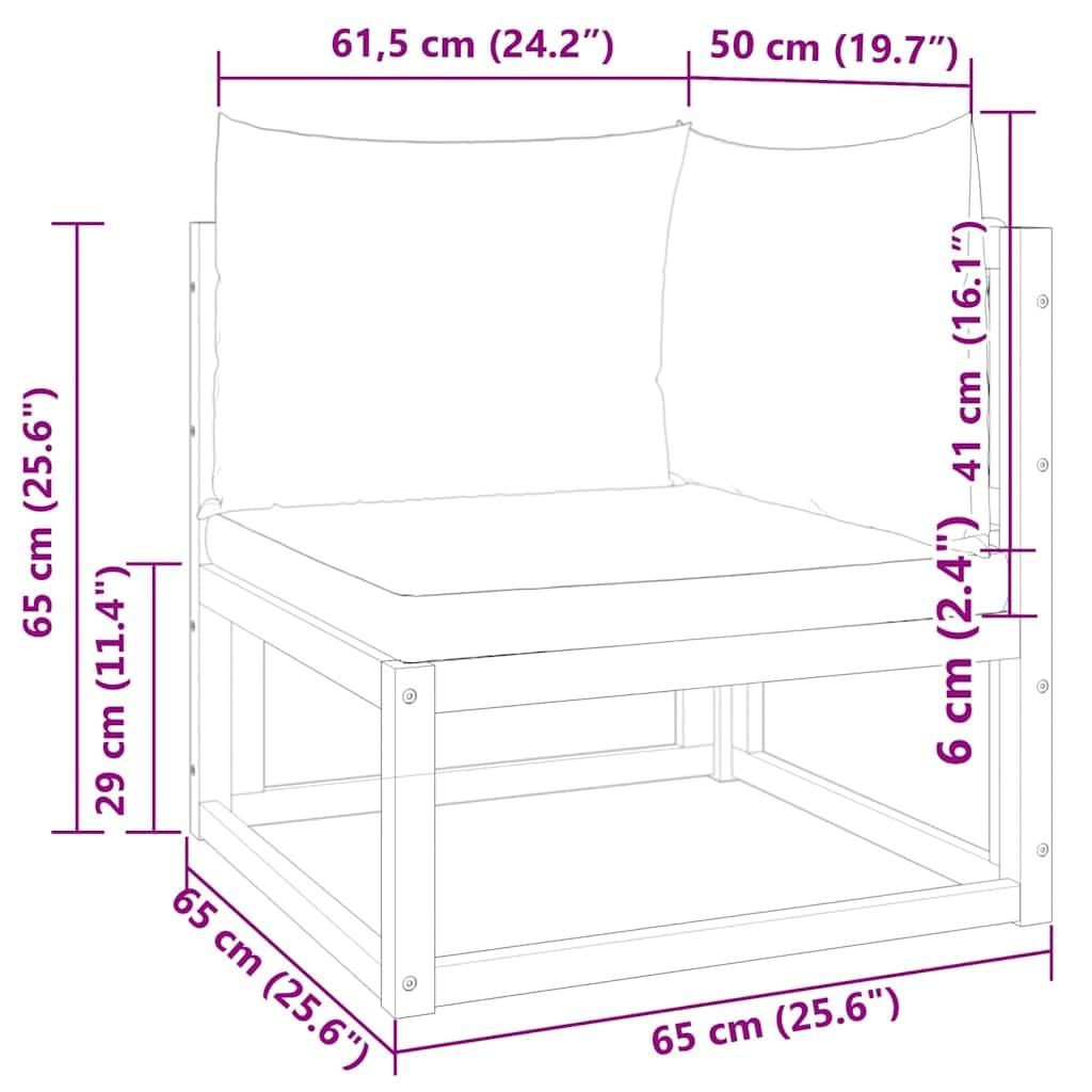Narożnik ogrodowy z poduszką, drewno akacjowe i rattanowe, odporna na warunki atmosferyczne, 65 x 65 x 65 cm, szara, polirattanowa sofa z tapicerką, balkon, taras, przytulna, trwała