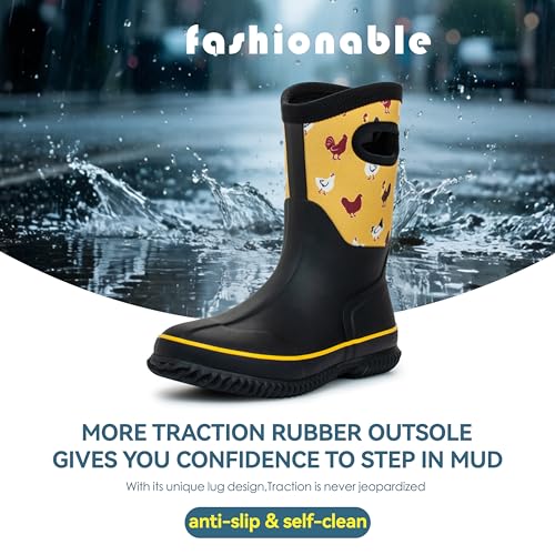 Image of Hbxooxts Women Mud Boots Waterproof Garden Shoes, Anti-Slip Rubber Rain Boots for Women, Outdoor Work and Farming with Easy-Clean Design