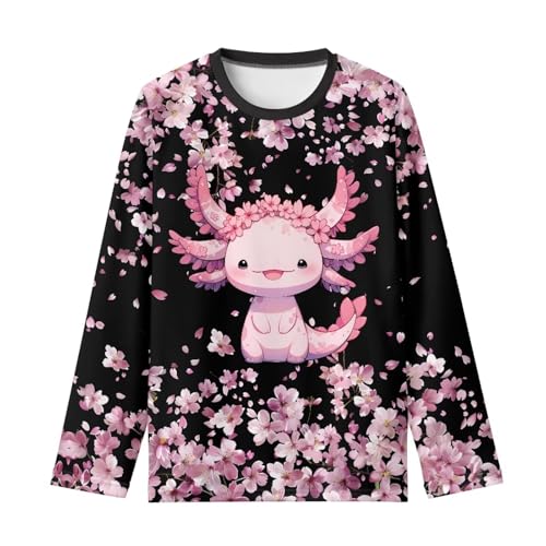 Image of Long Sleeve Shirts for Girls Casual Crewneck Tops Fall Winter Outfits for 3-16 Years Old