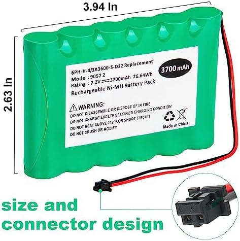 Miniatura 2 de Batería de repuesto para DSC IMPASSA SCW9057, PN 6PH-H-43A3600-S-D22 ADT DSC IMPASSA 9057 SCW9055 SCW9057 BH7236-SS 17000145 17000152 Sistema de