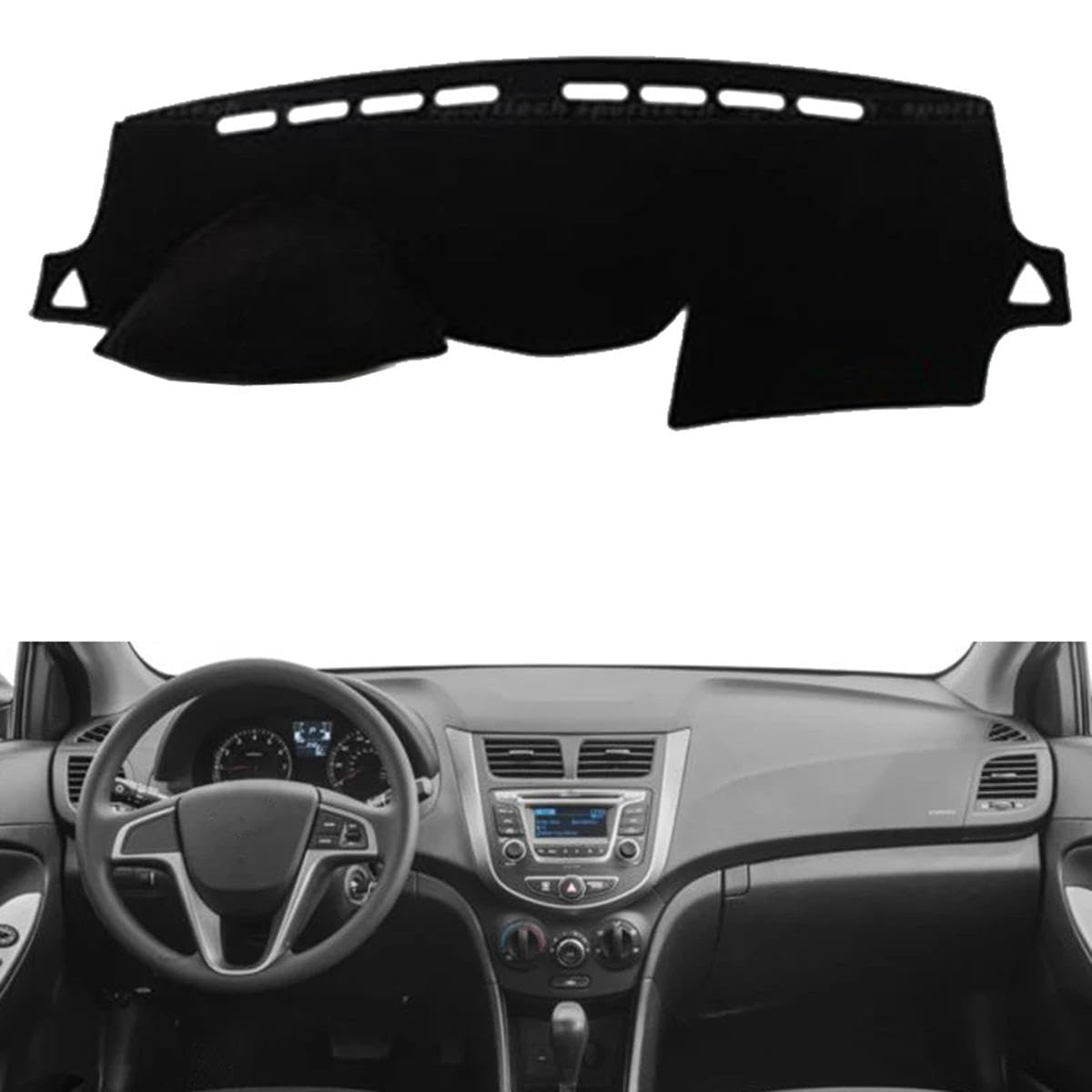 Fit for Hyundai Accent 2012-2017,Dashboard Cover,Black Dash Board Cover,Non-Slip Interior Dash Covers,Car Accessories