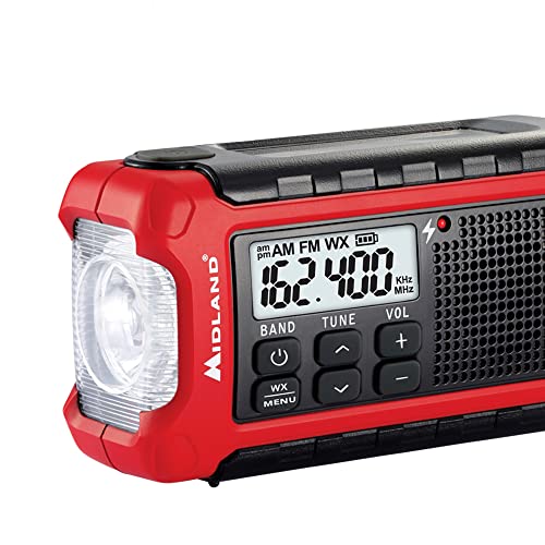 Midland ER210 NOAA Emergency Weather Radio - Compact, Crank, Weather Alerts, AM/FM Radio, Multiple Power Sources, SOS Emergency Flashlight - Image 4